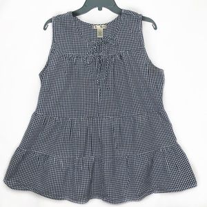 🍍Women’s Black and White Plaid Sleeveless Top